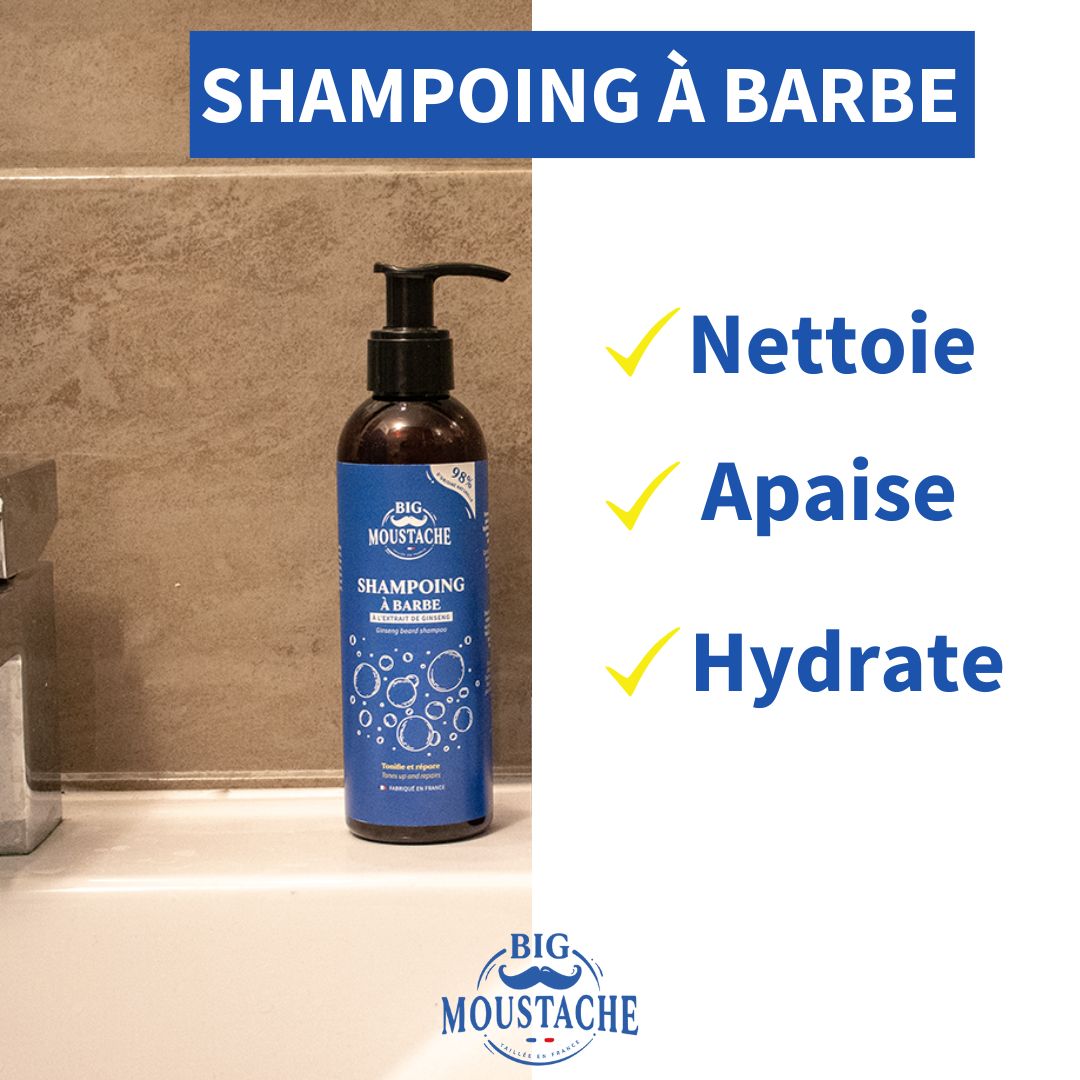 Préparez-vous à porter la  BIG barbe avec notre shampooing à barbe ! 

Il nettoie, apaise et hydrate - le tout dans une seule bouteille. Votre visage (et votre moitié) vous remercieront 💪🏻💦 🇫🇷🧼

#BigMoustache ##shampooingabarbe #soinsdebarbe #barbe #hydratation💧