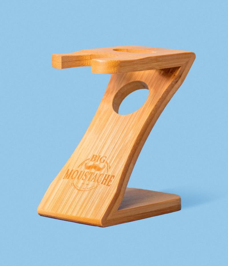[4BM00114] Support rasoir et blaireau en bambou Big Moustache®